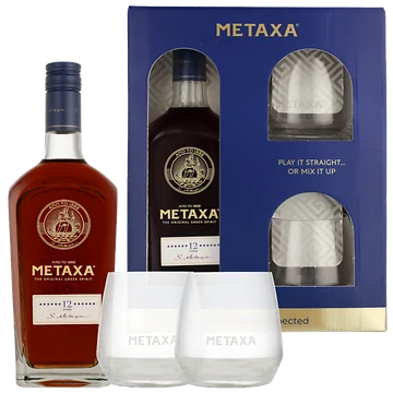 Metaxa 12* + 2 Glasses 70cl