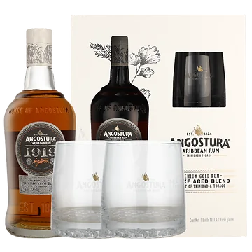 Angostura 1919 Premium Gold Rum Deluxe Aged + 2 Glasses 0.70 liter